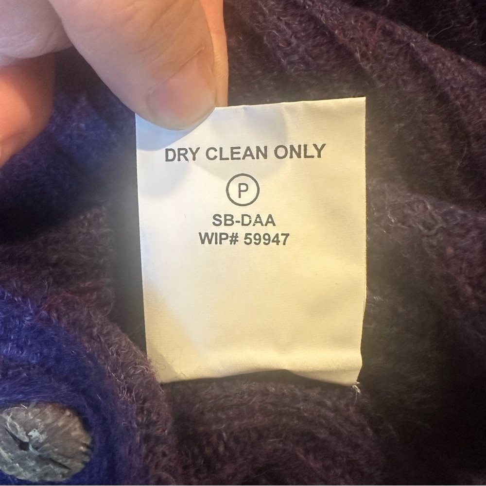 Woolrich Deep Purple Ribbed Button Cardigan - Picture 5 of 6